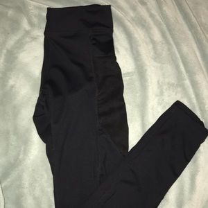 Black Leggings with Mesh Detailing
